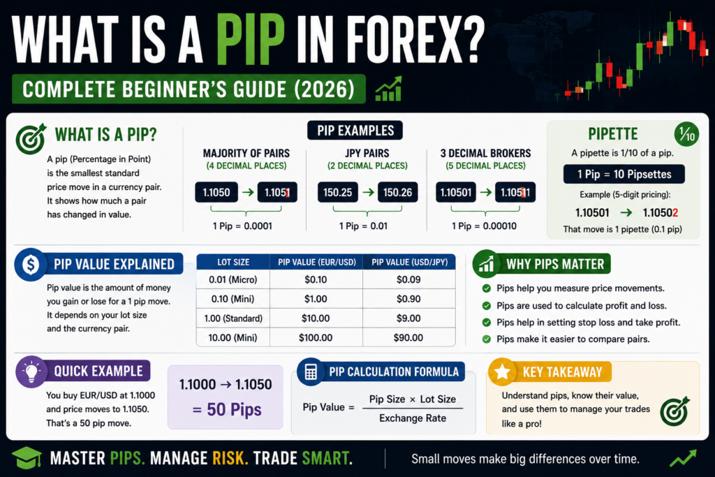 What Is a Pip in Forex? Complete Beginner's Guide (2026)