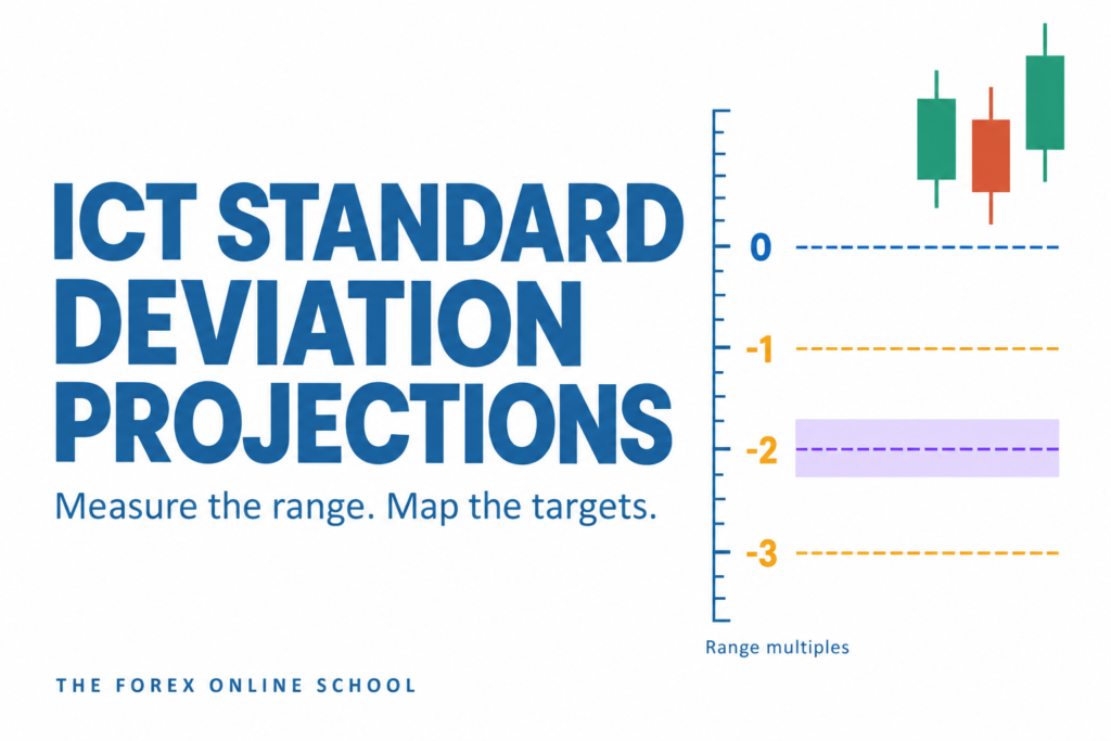 ICT standard deviation projections cover with evenly spaced range-multiple guides at zero, minus one, minus two, and minus three.